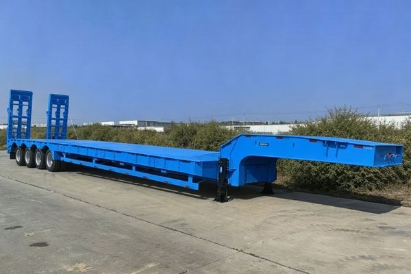 4 axle 100 ton low bed trailer side view 2