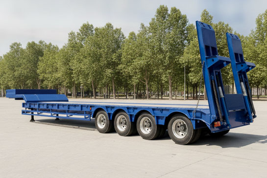 4 axle 100 ton low bed trailer side view