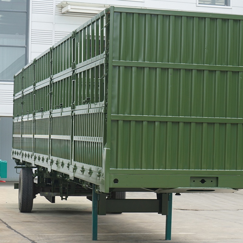 Single Axle Fence Semi Trailer With Thickened Leaf Suspension